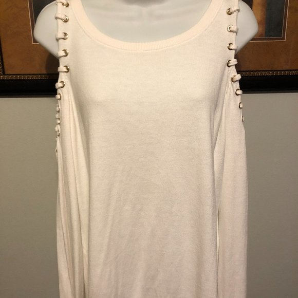 Michael Kors Cold Shoulder Whipstitch  Sweater - Picture 4 of 6